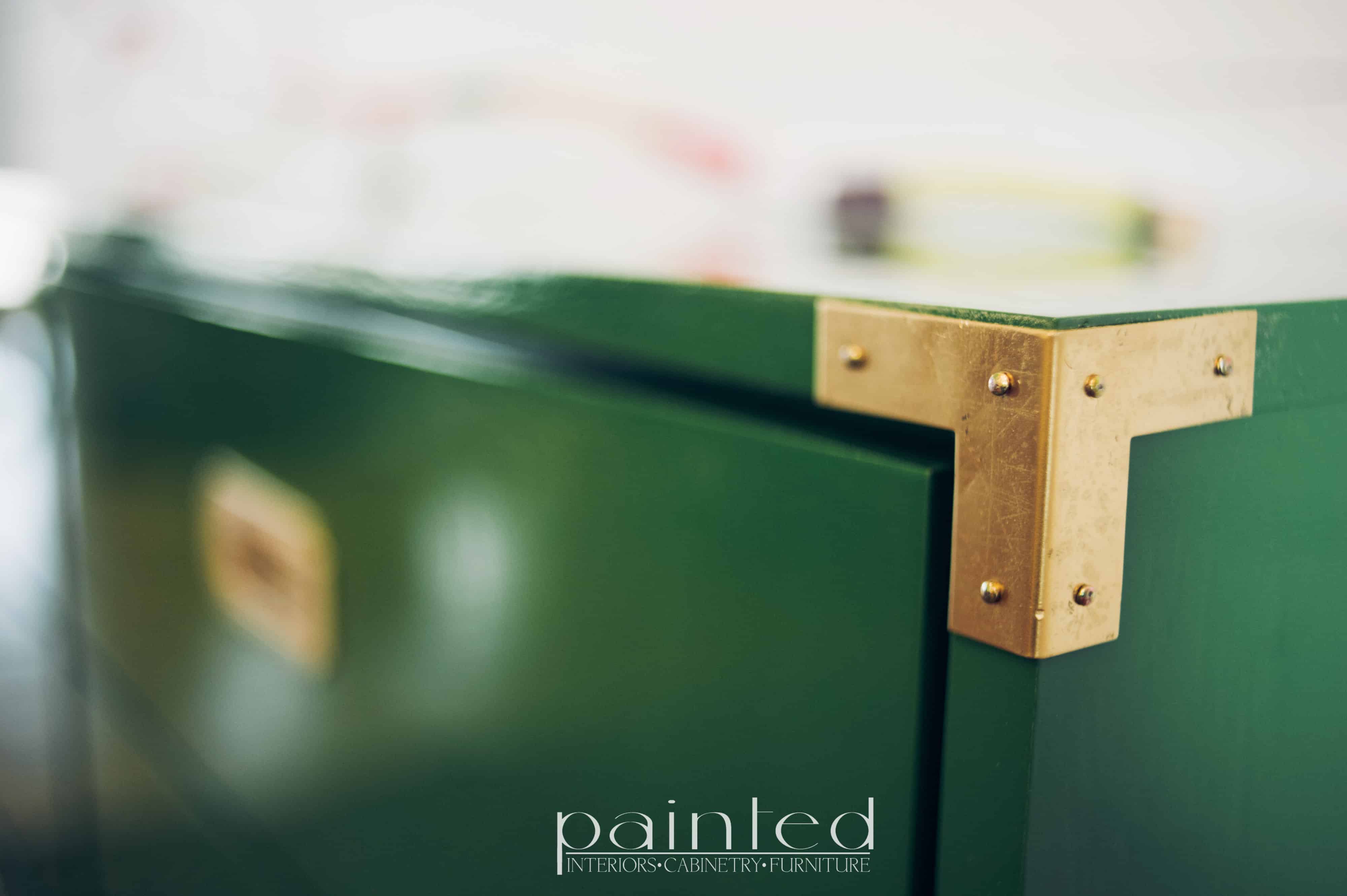 Glossy Green Campaign Dresser Painted In Fine Paints Of Europe