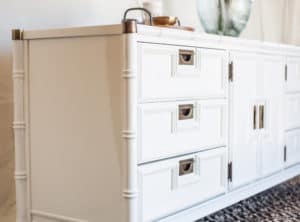 Vintage Stanley faux bamboo dresser in high gloss White Dove