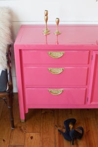Hot pink lacquered dresser