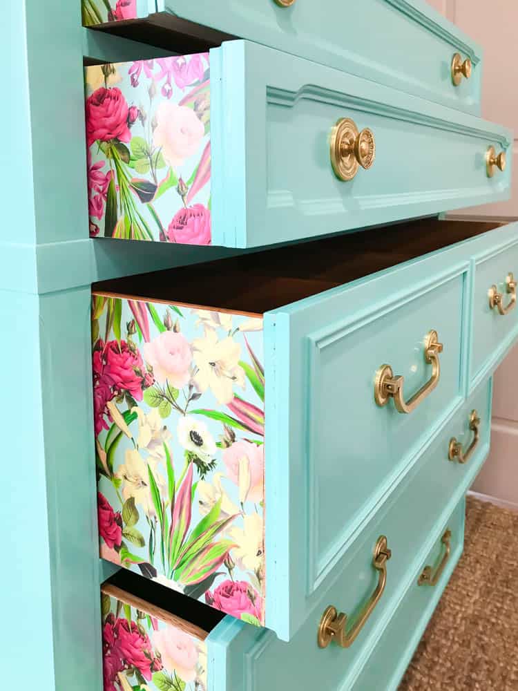 How to Add Drawer Liners to Painted Furniture the Easy Way
