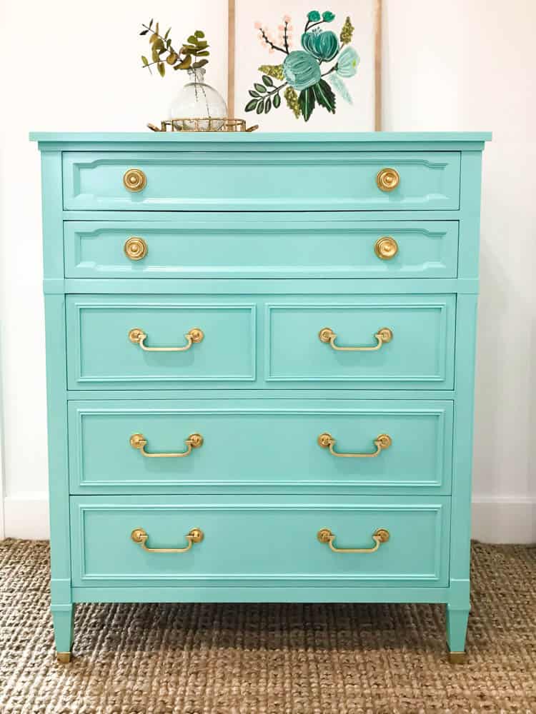 Turquoise Painted Dresser How To Paint Furniture How To Spray