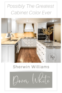 Sherwin Williams Dover White Kitchen Cabinets - Painted by Kayla Payne