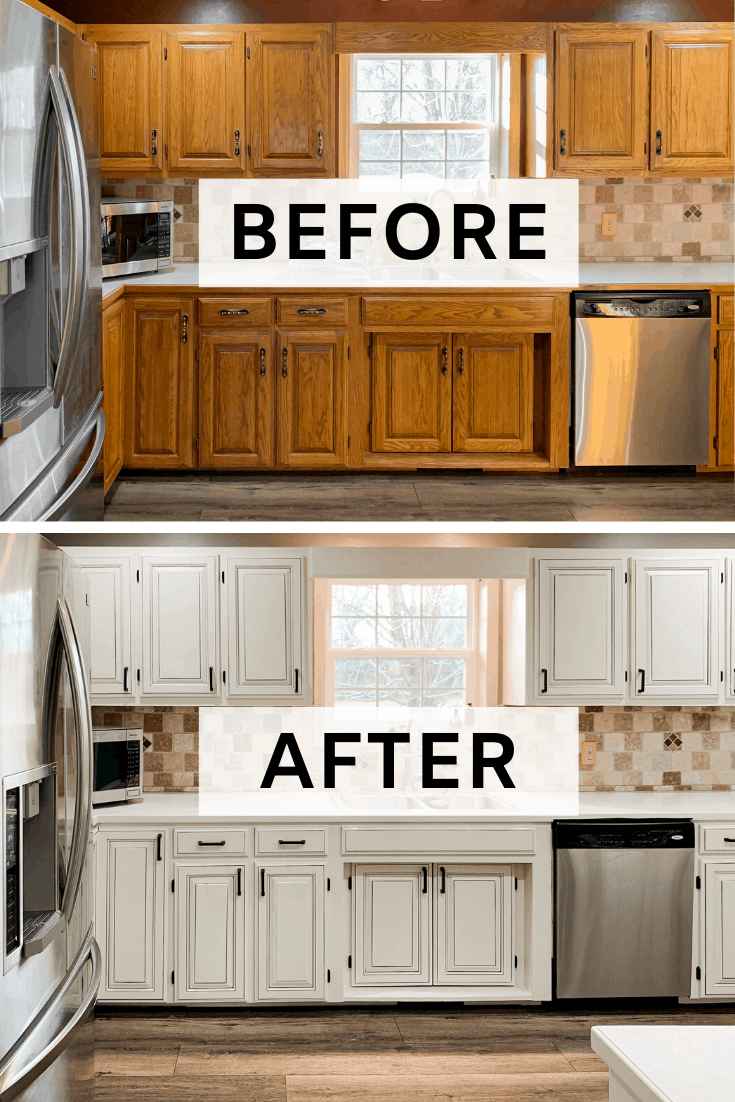 Before And After Painted Oak Cabinets 2 
