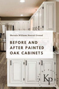 Before and After Painted Oak Cabinets! Sherwin Williams Neutral Ground Kitchen Cabinets