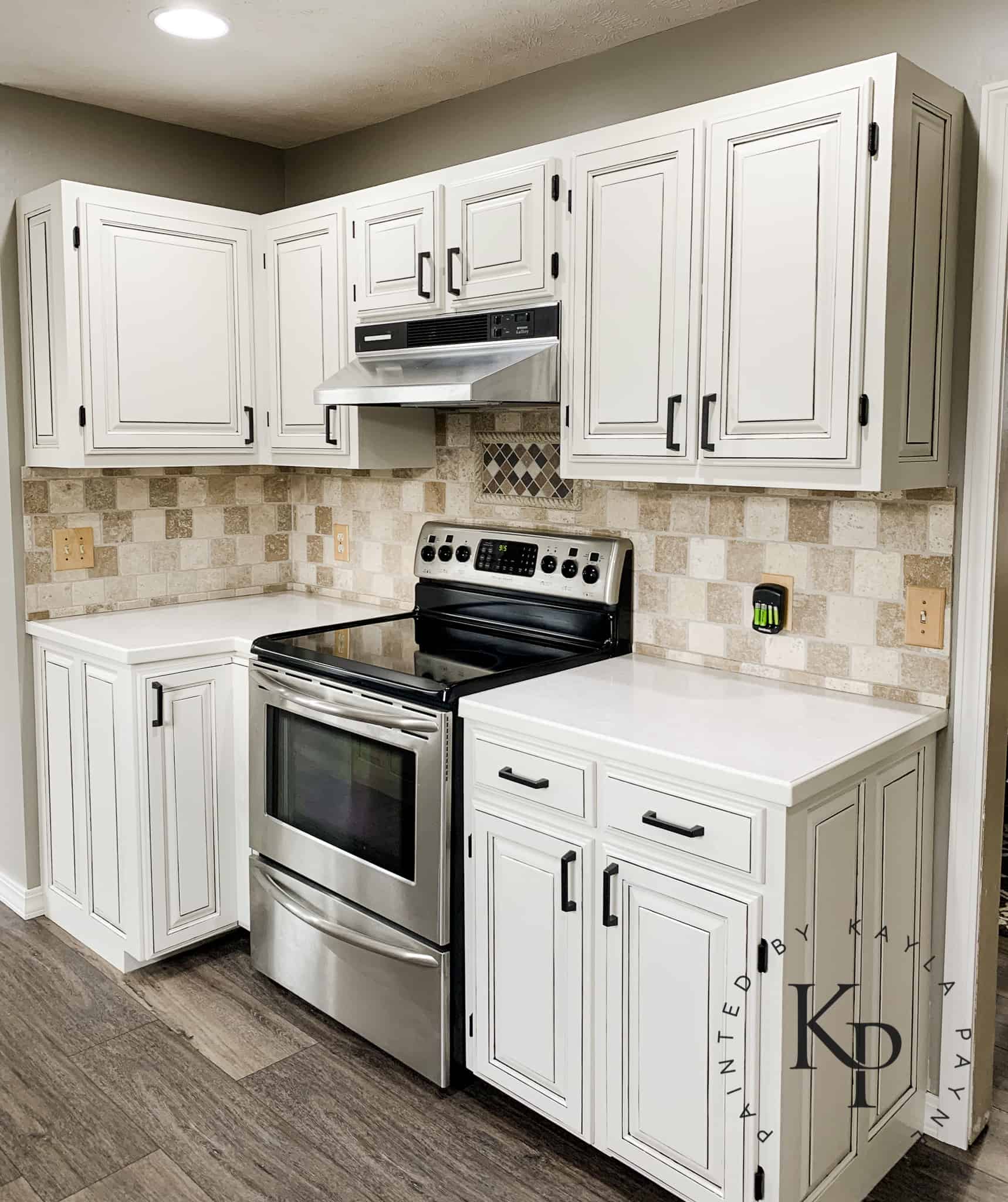 Sherwin Williams Neutral Ground Kitchen Cabinets - Painted by Kayla Payne