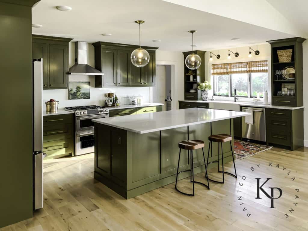 olive green color kitchen table