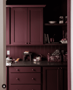 burgundy cabinets